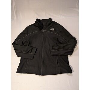 The North Face Men's XL Fleece Jacket Full Zip Black Lightweight Outdoor